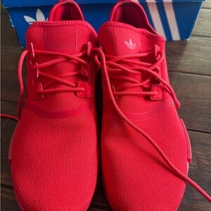 adidas Men’s Red Lightweight Knit Sneakers
